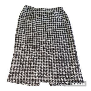 CT695 Halogen Black & White Tweed Skirt 14